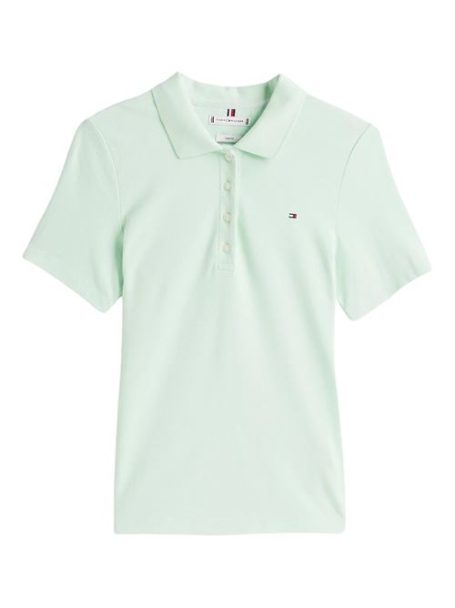 Polo donna verde in cotone Tommy Hilfiger | WW0WW43225LXY